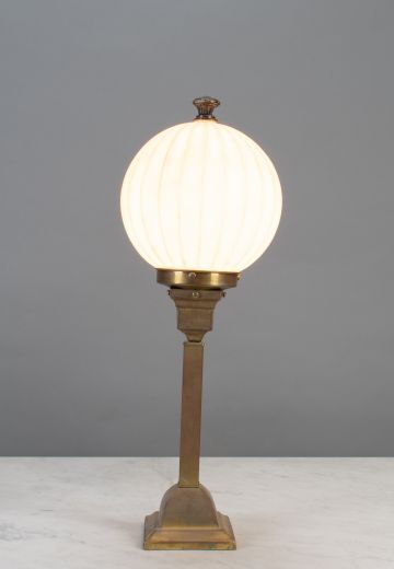 Column Table Lamp w/Frosted Globe Shade