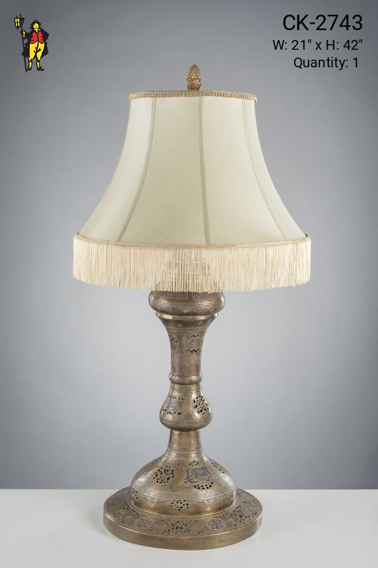 Pierced Brass Ornate Table Lamp