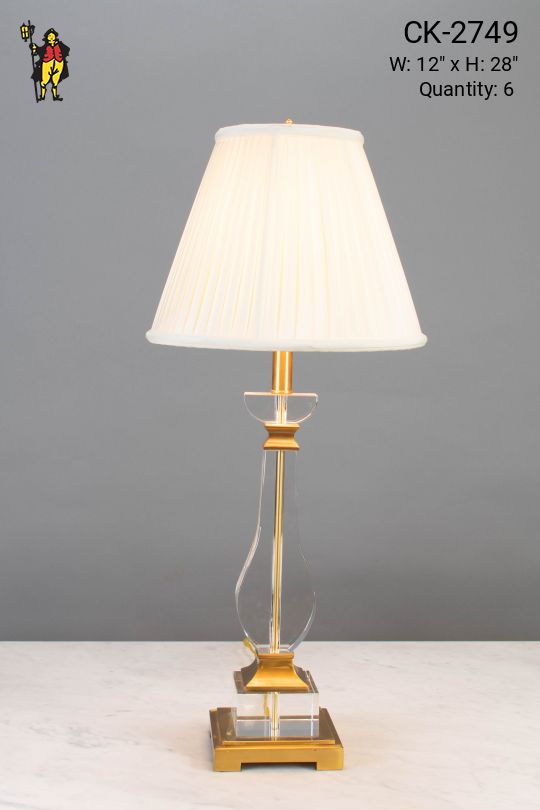 Glass & Brass Formal Table Lamp