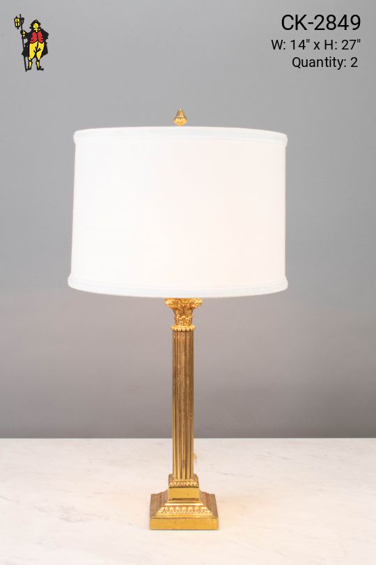 Brass Collumn Table Lamp