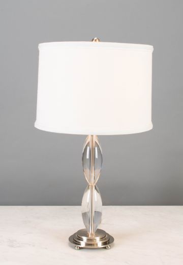 Glass Table Lamp w/Silver Base