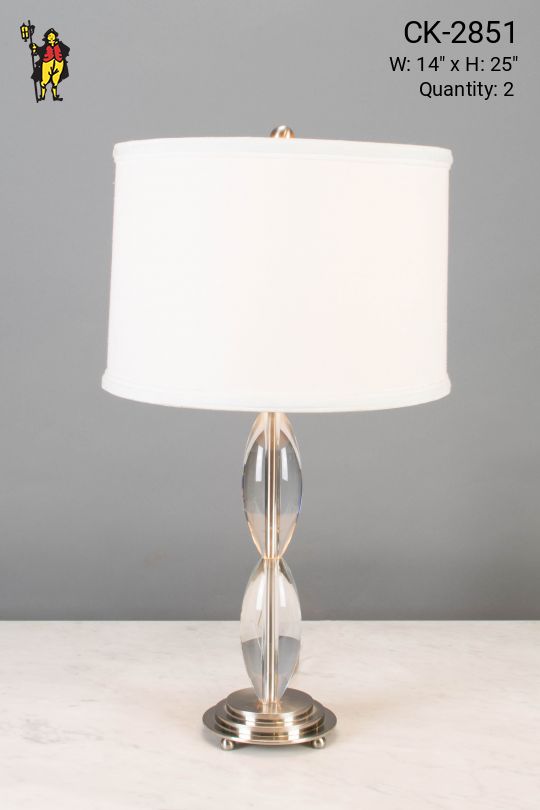 Glass Table Lamp w/Silver Base