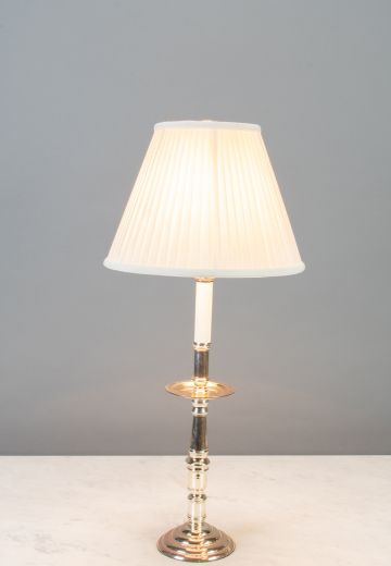 Polished Silver Single Candle Table Lamp