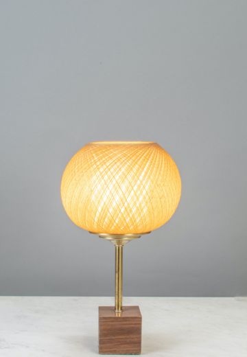 Seventies Style Wooden Table Lamp