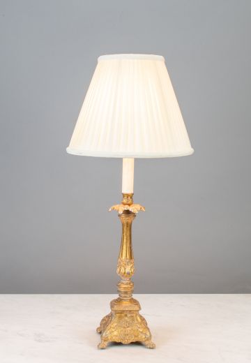 Footed Victorian Single Candle Table Lamp