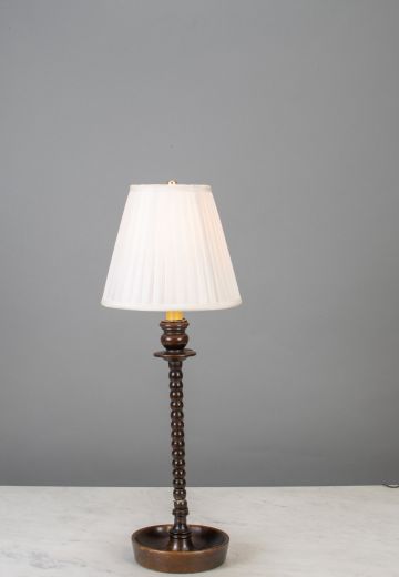 Tall Wooden Single Candle Table Lamp