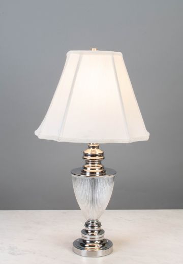 Glass & Chrome Traditional Table Lamp