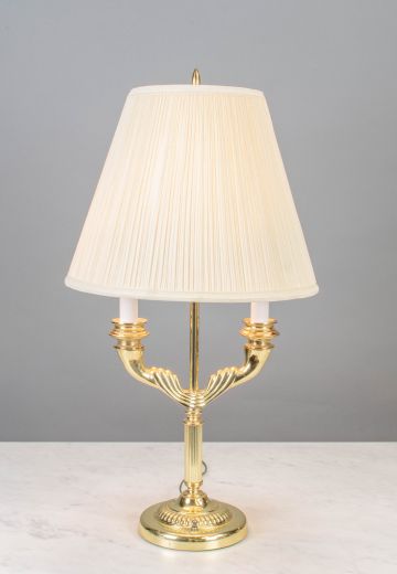 Two Candle Polished Brass Table Lamp