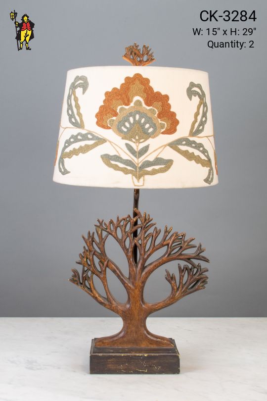 Wooden Tree Table Lamp