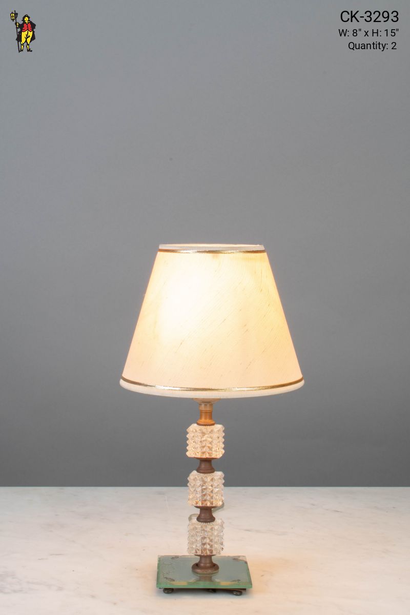 Glass & Brass Small Table Lamp, Table Lamps, Collection