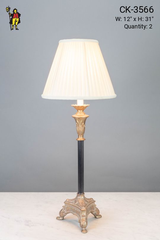 Footed Candle Table Lamp