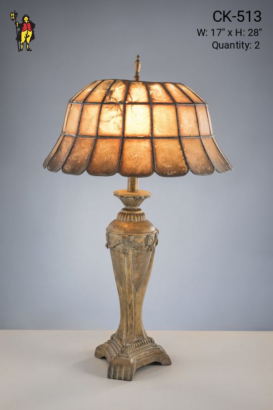 Brass Table Lamp w/Mica Shade