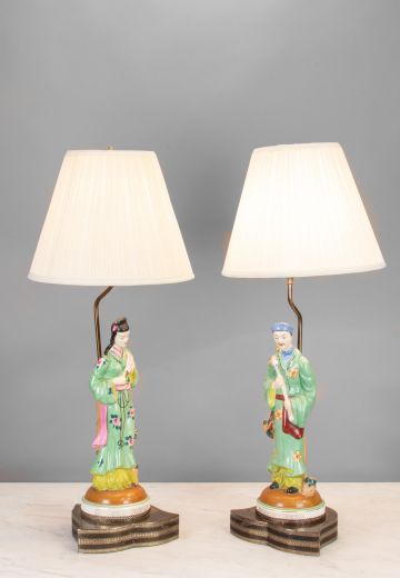Asian Ceramic Figure Table Lamp