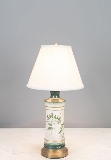 Green & White Painted Table Lamp