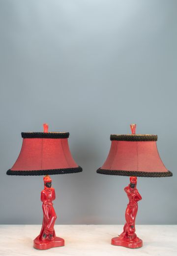 Red Joker Statute Table Lamps