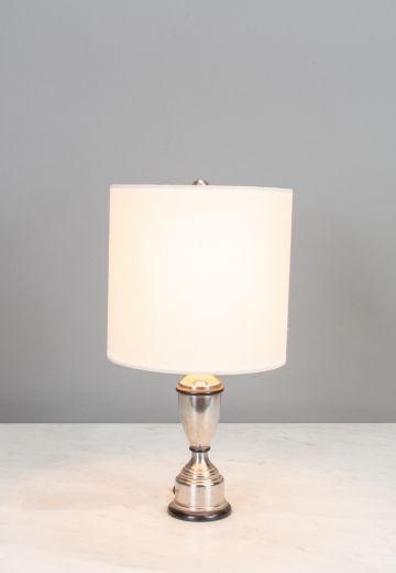 Small Polished Silver Table Lamp