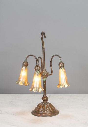 Antique Brass Three Light Table Lamp