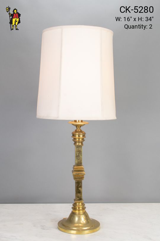 Formal Polished Brass Table Lamp