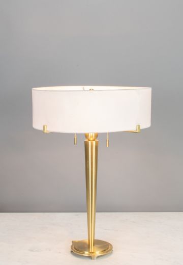Contemporary Polished Brass Table Lamp