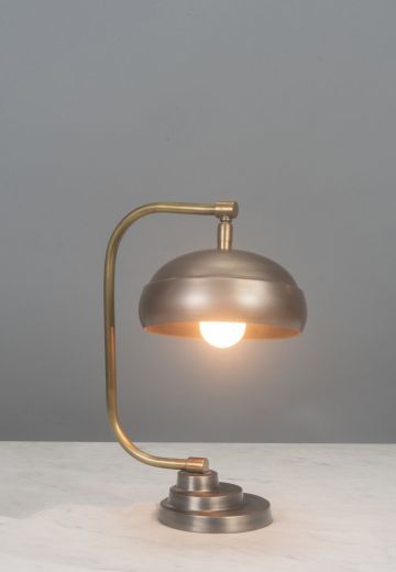Mid Century Metal Shaded Table Lamp