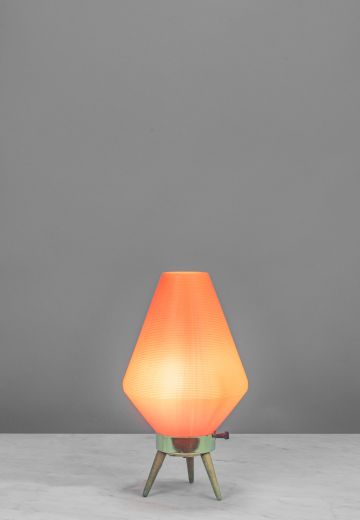 Orange Plastic One Light Table Lamp