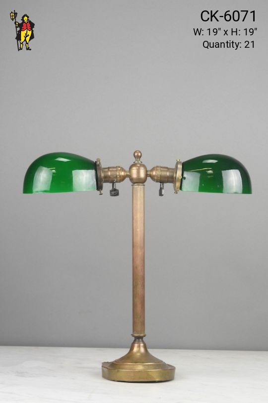 Partner Desk Lamp w/Green Glass Shade