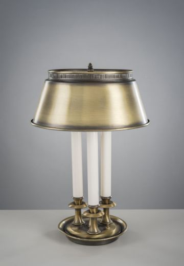 Brass Shaded Three Candle Bouilette Table Lamp