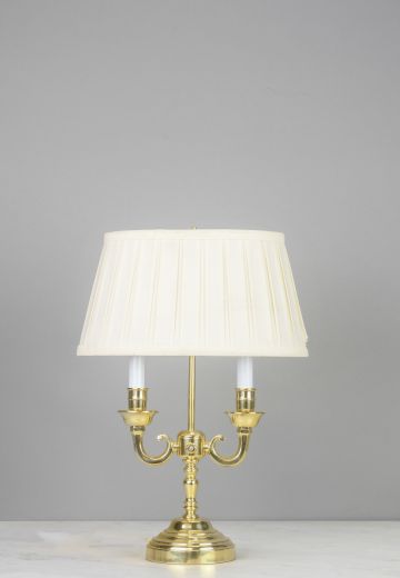 Two Candle Polished Brass Table Lamp