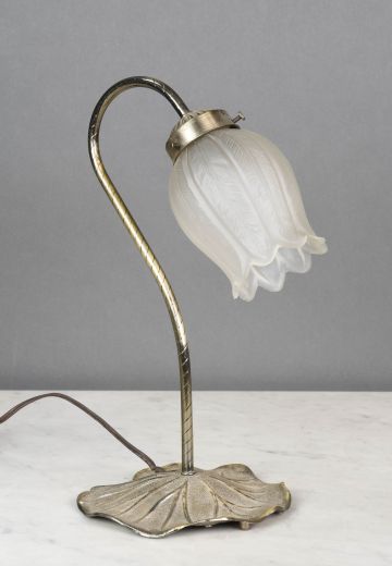 Small Curved Arm Floral Table Lamp