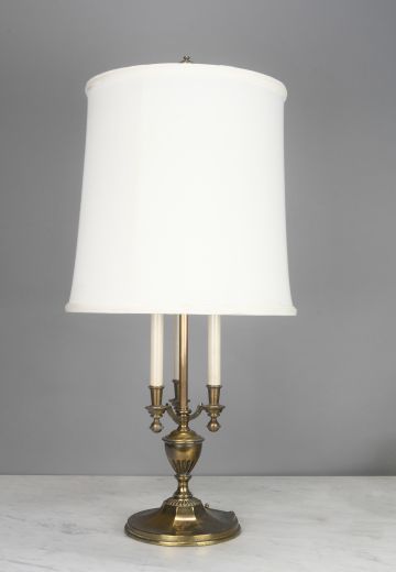 Three Candle Brass Table Lamp