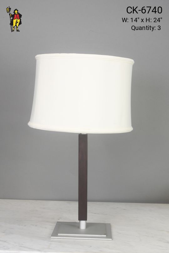 Wood & Silver Finished Modern Table Lamp
