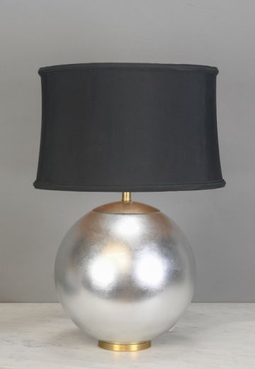 Round Polished Nickel Table Lamp
