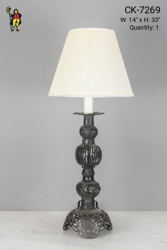 Black Art Deco Footed Table Lamp