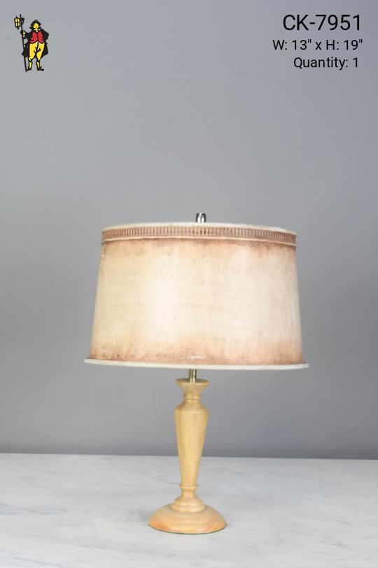 Wooden Table Lamp w/Distressed Metal Shade