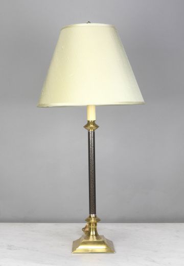 Black & Brass Single Candle Table Lamp