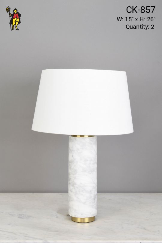 Contemporary White Marble Table Lamp