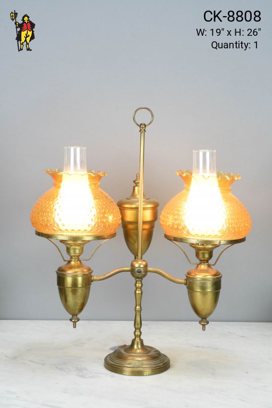 Electrified Two Light Oil Lamp