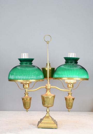 Electrified Two Light Oil Lamp