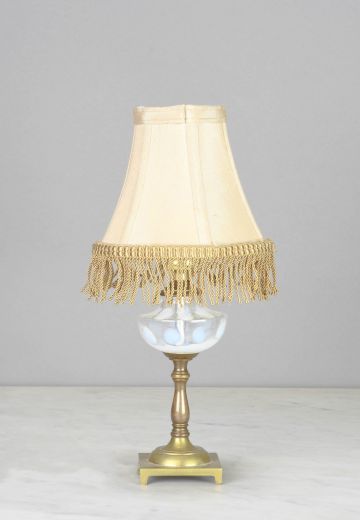 Small Brass & Glass Table Lamp