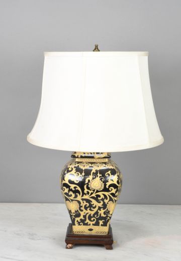 Black & Gold Ceramic Table Lamp