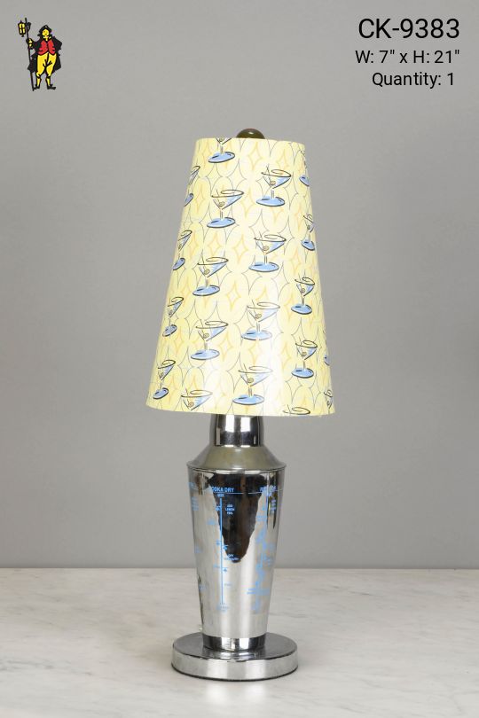 Chrome Cocktail Shaker Table Lamp
