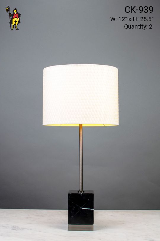 Marble Base Brass Pole Table Lamp