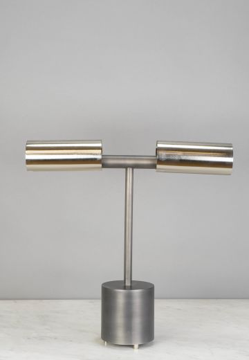 Contemporary Two Light Metal Table Lamp