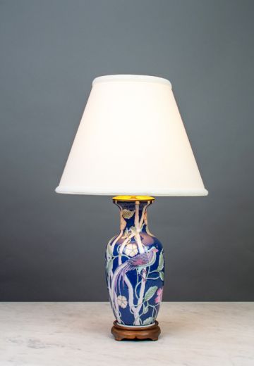 Painted Floral Ceramic Table Lamp