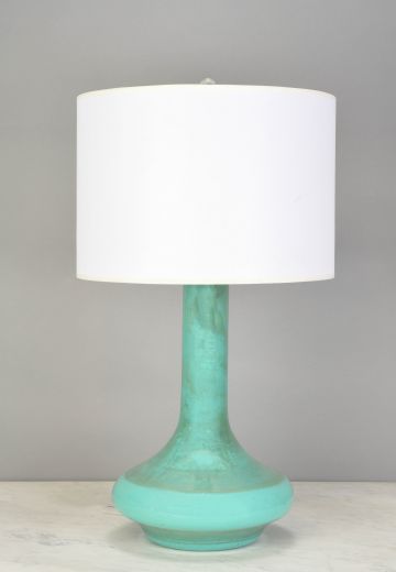 Aqua Blown Glass Table Lamp
