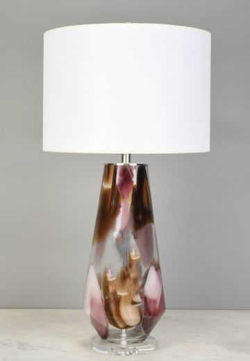Tall Purple Glass Table Lamp