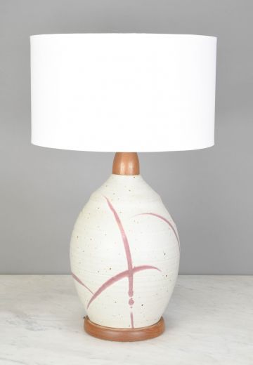 White Cermaic Abstract Table Lamp