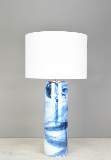Blue & White Abstract Table Lamp