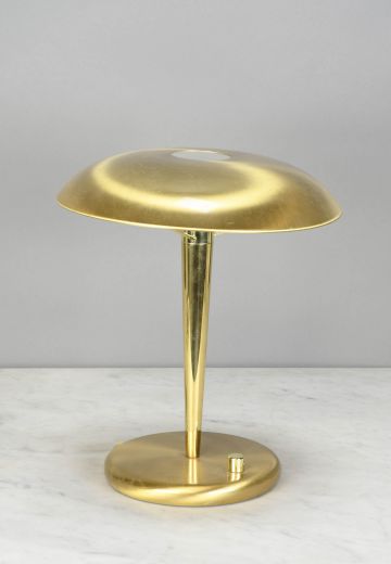 Brass Metal Shaded Mid Century Table Lamp