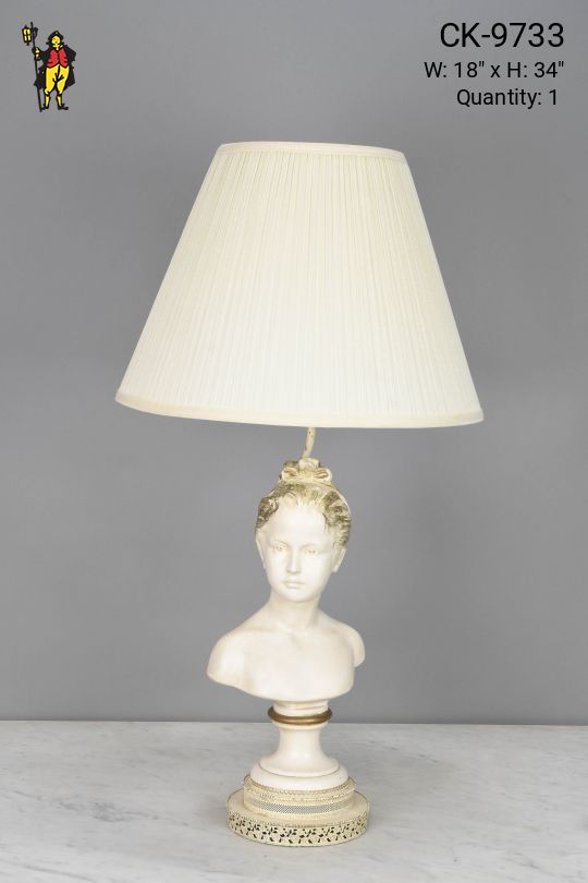 Ceramic Female Bust Table Lamp
